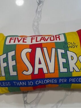 Life Savers Five Flavor Candy Print Pillow
